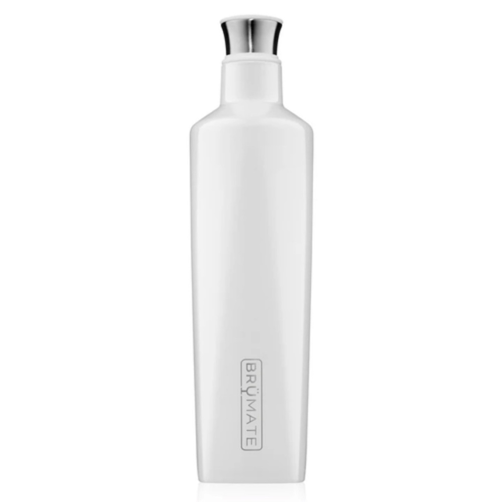 NEW BRUMATE FIFTH 25oz LIQUOR CANTEEN W/SHOT GLASS LID - WHITE